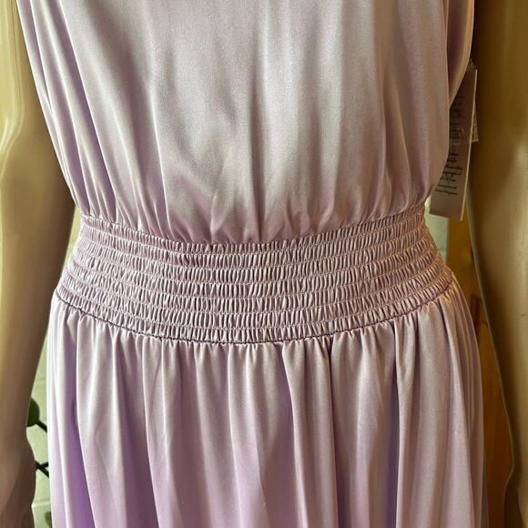 𝅺NANETTE Lepore satin prom/evening gown high low color orchid bloom size 2 - Picture 5 of 6